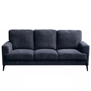 Jackson 84.5"W Black Chenille Sofa with Black Metal Legs