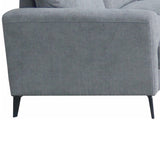 Jackson 60.5"W Gray Chenille Loveseat with Black Metal Legs