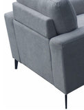 Jackson 37"W Gray Chenille Chair with Black Metal Legs