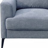 Jackson 60.5"W Gray Chenille Loveseat with Black Metal Legs