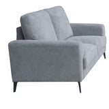 Jackson 60.5"W Gray Chenille Loveseat with Black Metal Legs