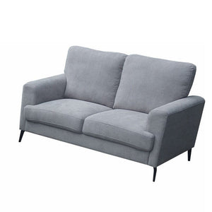 Jackson 60.5"W Gray Chenille Loveseat with Black Metal Legs