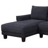 Belle 96"W Black Sherpa Sectional Sofa with Left-Facing Chaise