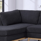 Hallie Black Sherpa 124"W Double Chaise U-Shape Sectional Sofa