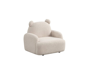 Raelynn 25.5"W Beige Sherpa Bear-Shaped Kids Armchair