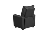 Perline 23"W Black PVC Fabric Kids Recliner Chair with Cupholder