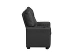 Perline 23"W Black PVC Fabric Kids Recliner Chair with Cupholder