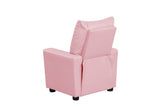 Perline 23"W Pink PVC Fabric Kids Recliner Chair with Cupholder