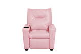 Perline 23"W Pink PVC Fabric Kids Recliner Chair with Cupholder