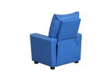 Perline 23"W Blue PVC Fabric Kids Recliner Chair with Cupholder