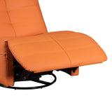 Georgena 31"W Orange PU Leather Swivel Glider Recliner