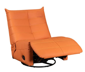 Georgena 31"W Orange PU Leather Swivel Glider Recliner