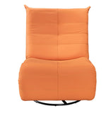 Georgena 31"W Orange PU Leather Swivel Glider Recliner