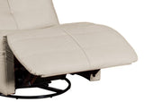 Georgena 31"W Beige PU Leather Swivel Glider Recliner