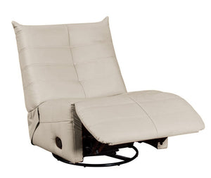 Georgena 31"W Beige PU Leather Swivel Glider Recliner