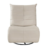 Georgena 31"W Beige PU Leather Swivel Glider Recliner