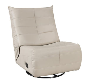 Georgena 31"W Beige PU Leather Swivel Glider Recliner