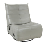 Georgena 31"W Green-Gray PU Leather Swivel Glider Recliner