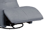 Georgena 31"W Blue-Gray Corduroy Swivel Glider Recliner