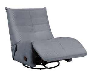 Georgena 31"W Blue-Gray Corduroy Swivel Glider Recliner