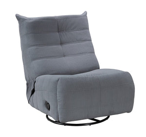 Georgena 31"W Blue-Gray Corduroy Swivel Glider Recliner