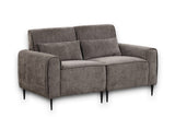 Valentina 62"W Gray Chenille Loveseat with Metal Legs and Throw Pillows