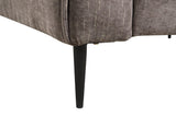 Valentina 38.5"W Gray Chenille Chair with Metal Legs and Throw Pillow