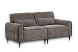 Valentina 74"W Gray Chenille Sofa Loveseat Chair Living Room Set