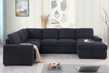 Selene II 117.5"W Dark Gray Woven Fabric Sleeper Sectional Sofa with Right-Facing Storage Chaise