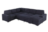 Selene II 117.5"W Dark Gray Woven Fabric Sleeper Sectional Sofa with Right-Facing Storage Chaise