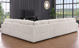 Nadine 155.5"W Beige Corduroy Corner Sectional Sofa with Left-Facing Chaise