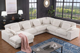 Nadine 155.5"W Beige Corduroy Corner Sectional Sofa with Left-Facing Chaise