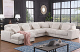 Nadine 155.5"W Beige Corduroy Corner Sectional Sofa with Left-Facing Chaise