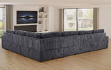 Nadine 155.5"W Dark Gray Corduroy Corner Sectional Sofa with Left-Facing Chaise