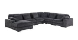 Nadine 155.5"W Dark Gray Corduroy Corner Sectional Sofa with Left-Facing Chaise