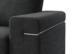 Gianna Black Linen Fabric Arm Chair