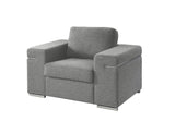 Gianna Light Gray Woven Fabric Arm Chair