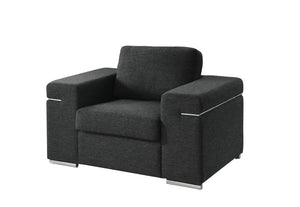 Gianna Black Linen Fabric Arm Chair