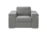 Gianna Light Gray Woven Fabric Arm Chair