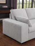 Joshua 100"W Light Gray Woven Fabric Sectional Sofa with Right Facing Chaise and Console Ottoman