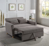 Justine 54"W Brown Corduroy Convertible Sleeper Loveseat