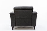 Stanton 36.5"W Dark Gray Linen Chair with Tufted Arms