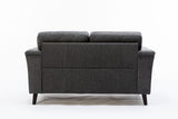 Stanton 80"W Dark Gray Linen Sofa Loveseat Chair Living Room Set