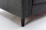 Stanton 61"W Dark Gray Linen Loveseat with Tufted Arms