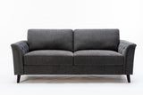 Stanton 80"W Dark Gray Linen Sofa Loveseat Living Room Set