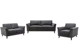 Stanton 80"W Dark Gray Linen Sofa Loveseat Chair Living Room Set