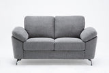 Villanelle 83.5"W Light Gray Linen Sofa Loveseat Living Room Set