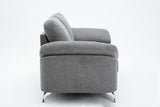 Villanelle 83.5"W Light Gray Linen Sofa Loveseat Living Room Set