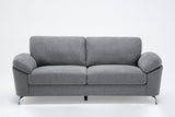 Villanelle 83.5"W Light Gray Linen Sofa Loveseat Chair Living Room Set