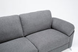 Villanelle 83.5"W Light Gray Linen Sofa Loveseat Living Room Set